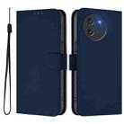 For Doogee Note 59 / Note 59 Pro Skin Feel Solid Color Leather Phone Case with Lanyard(Navy Blue) - 2