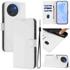 For Doogee Note 59 / Note 59 Pro Skin Feel Solid Color Leather Phone Case with Lanyard(White) - 1