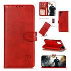 For Samsung Galaxy Note20 Embossed Happy Cat Pattern Horizontal Flip Leather Case with Holder & Card Slots & Wallet & Photo Frame(Red) - 1