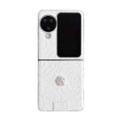 For OPPO Find N3 Flip 3D Camellia Plaid Fabric DIY PC Phone Case(White) - 1