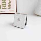 For OPPO Find N3 Flip 3D Camellia Plaid Fabric DIY PC Phone Case(White) - 3