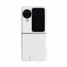 For OPPO Find N3 Flip Camellia Plaid Fabric DIY PC Phone Case(White) - 1