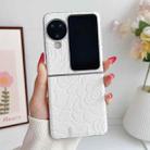 For OPPO Find N3 Flip Camellia Plaid Fabric DIY PC Phone Case(White) - 2