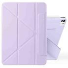 For iPad Pro 11 2024 Fixed Buckle Magnetic Deformation Leather Tablet Case(Purple) - 1