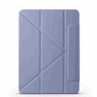 For iPad Pro 11 2024 Fixed Buckle Magnetic Deformation Leather Tablet Case(Lavender Purple) - 2