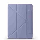For iPad Pro 13 2024 Fixed Buckle Magnetic Deformation Leather Tablet Case(Lavender Purple) - 2