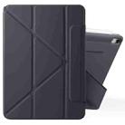 For iPad Air 11 2025 / 2024 / 10.9 2022 Fixed Buckle Magnetic Deformation Leather Tablet Case(Black) - 1