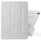 For iPad Air 11 2025 / 2024 / 10.9 2022 Fixed Buckle Magnetic Deformation Leather Tablet Case(Grey) - 1