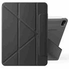 For iPad Pro 12.9 2022 / 2021 / 2020 Fixed Buckle Magnetic Deformation Leather Tablet Case(Black) - 1