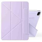 For iPad Pro 12.9 2022 / 2021 / 2020 Fixed Buckle Magnetic Deformation Leather Tablet Case(Purple) - 1