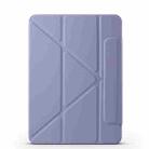 For iPad Pro 12.9 2022 / 2021 / 2020 Fixed Buckle Magnetic Deformation Leather Tablet Case(Lavender Purple) - 2