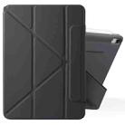 For iPad 2025 / 2022 Fixed Buckle Magnetic Deformation Leather Tablet Case(Black) - 1
