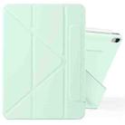 For iPad 2025 / 2022 Fixed Buckle Magnetic Deformation Leather Tablet Case(Baby Green) - 1