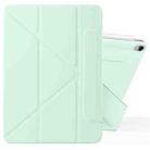 For iPad mini 6 / mini 2024 Fixed Buckle Magnetic Deformation Leather Tablet Case(Baby Green) - 1