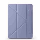 For iPad mini 6 / mini 2024 Fixed Buckle Magnetic Deformation Leather Tablet Case(Lavender Purple) - 2