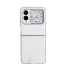 For Huawei nova Flip Camellia Plaid Fabric DIY PC Phone Case(White) - 1