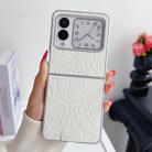For Huawei nova Flip Camellia Plaid Fabric DIY PC Phone Case(White) - 2