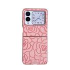 For Huawei nova Flip Camellia Plaid Fabric DIY PC Phone Case(Pink) - 1