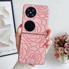 For Huawei Pocket 2 Camellia Plaid Fabric DIY PC Phone Case(Pink) - 2