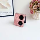 For Huawei Pocket 2 Camellia Plaid Fabric DIY PC Phone Case(Pink) - 3