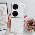 For Huawei P50 Pocket Camellia Plaid Fabric DIY PC Phone Case(White) - 2
