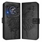 For Cubot A30 Embossed Butterfly Leather Phone Case(Black) - 2