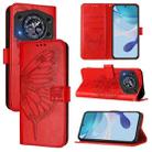 For Cubot A30 Embossed Butterfly Leather Phone Case(Red) - 1