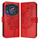 For Cubot A30 Embossed Butterfly Leather Phone Case(Red) - 2