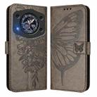 For Cubot A30 Embossed Butterfly Leather Phone Case(Grey) - 2