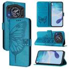 For Cubot A30 Embossed Butterfly Leather Phone Case(Blue) - 1