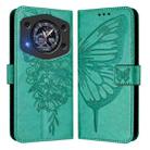 For Cubot A30 Embossed Butterfly Leather Phone Case(Green) - 2
