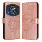 For Cubot A30 Embossed Butterfly Leather Phone Case(Rose Gold) - 2