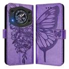 For Cubot A30 Embossed Butterfly Leather Phone Case(Light Purple) - 2