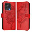 For Doogee N55 Plus Embossed Butterfly Leather Phone Case(Red) - 2