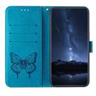 For Doogee N55 Plus Embossed Butterfly Leather Phone Case(Blue) - 3