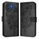 For Doogee Note 59 / Note 59 Pro Embossed Butterfly Leather Phone Case(Black) - 2