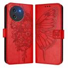 For Doogee Note 59 / Note 59 Pro Embossed Butterfly Leather Phone Case(Red) - 2