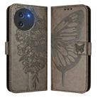 For Doogee Note 59 / Note 59 Pro Embossed Butterfly Leather Phone Case(Grey) - 2