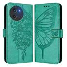 For Doogee Note 59 / Note 59 Pro Embossed Butterfly Leather Phone Case(Green) - 2