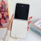 For Motorola Razr 50 / 50 Ultra Camellia Plaid Fabric DIY PC Phone Case(White) - 2