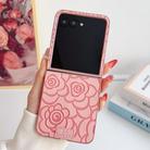 For Motorola Razr 50 / 50 Ultra Camellia Plaid Fabric DIY PC Phone Case(Pink) - 2