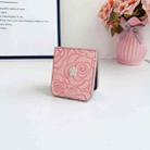 For Samsung Galaxy Z Flip6 5G 3D Camellia Plaid Fabric DIY PC Phone Case(Pink) - 3