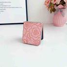 For Samsung Galaxy Z Flip6 5G Camellia Plaid Fabric DIY PC Phone Case(Pink) - 3