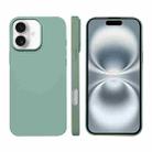 For iPhone 16 Liquid Silicone Phone MagSafe Case(Light Green) - 1
