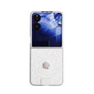 For Xiaomi Mix Flip 3D Camellia Plaid Fabric DIY PC Phone Case(White) - 1