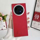 For vivo X Fold3 Skin Fee Litchi Pattern Protective Phone Case(Red) - 2