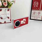 For vivo X Fold3 Skin Fee Litchi Pattern Scarf Embroidered Dog Phone Case(Red) - 3