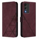 For Cubot A10 Crossbody 3D Embossed Flip Leather Phone Case(Wine Red) - 2