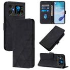 For Cubot A20 Crossbody 3D Embossed Flip Leather Phone Case(Black) - 1