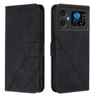 For Cubot A20 Crossbody 3D Embossed Flip Leather Phone Case(Black) - 2